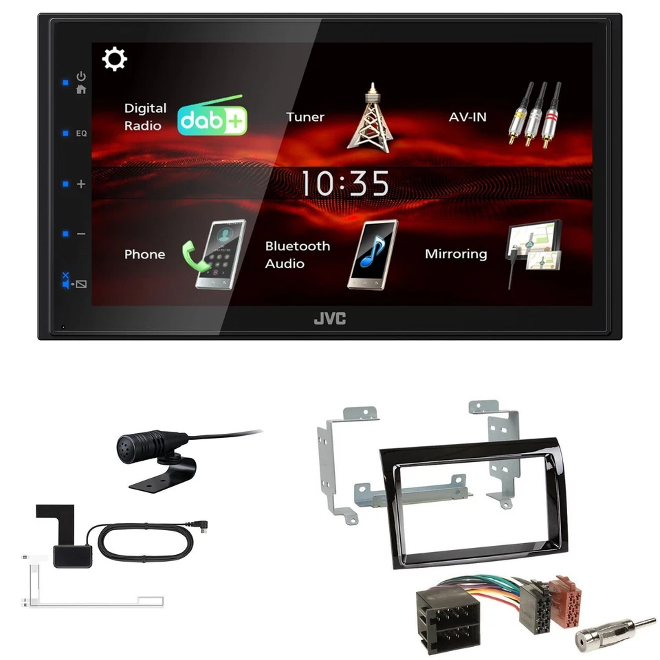 JVC Bluetooth 2DIN DAB+ Autoradio für Fiat Ducato ab 2006 piano black - Bild 1 von 4