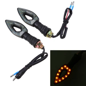 2 STÜCKE Motorrad LED Blinker 10mm Indikatoren Bernstein Kunststoff Universal - Bild 1 von 12