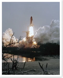 Space Shuttle Discovery NASA STS-51-D Start 8 x 10 Silberdampf Foto - Bild 1 von 1