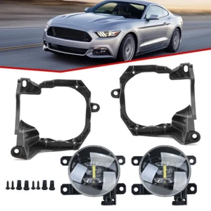 LED Front Bumper Fog Light Lamp w/ Bracket For Ford Mustang 2015-2017 Left&Right - Picture 1 of 19
