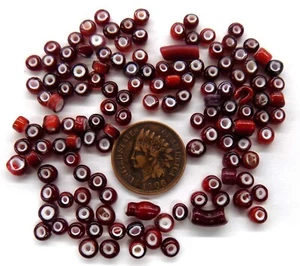 150 SUPER OLD Original Venetian made Blood White Hearts Trade beads African V143 - Picture 1 of 1