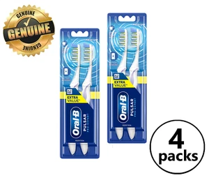 4x Oral-B Pulsar Medium 35 Battery Powered Vibrating Deep Cleaning Toothbrush - Picture 1 of 5