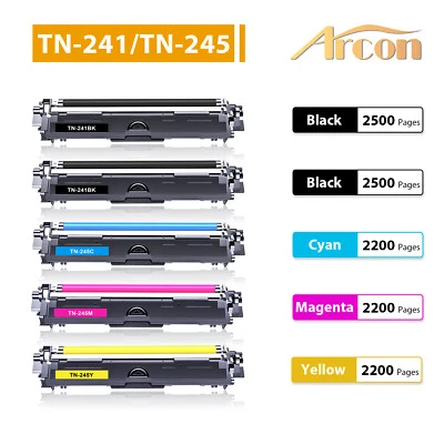 ARCON 5x TONER per BROTHER MFC-9142CDN-9332CDW HL-3142CW 3152CDW DCP-9022CDW TN241 XL
