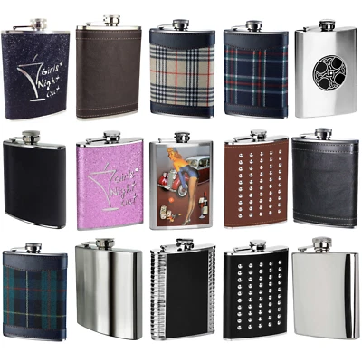 Amazing New Hip Flask 8oz Hip Flasks Various Design Style Flask  - Image 1 of 2