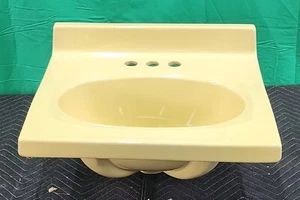 yellow bathroom sink ceramic original porcelain vanity cabinet - Picture 1 of 14