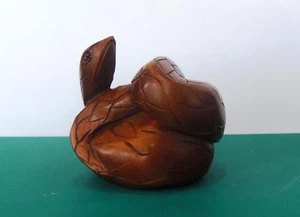 NETSUKE BUCHSBAUM AUFGEROLLTE SCHLANGE #1 UK VERKÄUFER SCHNELLER VERSAND - Bild 1 von 1