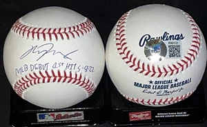 Alek Thomas Diamondbacks Signed MLB Baseball Beckett Rookie Holo MLB Debut Hit - Picture 1 of 1