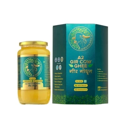 GirOrganic Grass Fed A2 Ghee| Clarified Butter (32 Oz) - Unsalted Gir Cow Ghee - Image 1 of 4