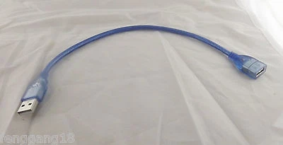 10pcs USB 2.0 A Male To A Female Data Extension Adapter Cord Cable Blue 1FT 30cm - Image 1 of 4