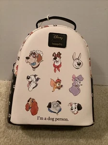 LOUNGEFLY DISNEY DOGS I’M A DOG PERSON MINI BACKPACK~ WITH TAGS~ BRAND NEW - Picture 1 of 7