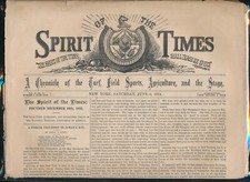 June 6 1874 SPIRIT OF THE TIMES NEWSPAPER w/ awesome baseball article 