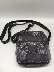 Borsa a tracolla piccola ROSA Victoria's Secret trasparente nera con cinghie in nylon - Foto 1 di 6