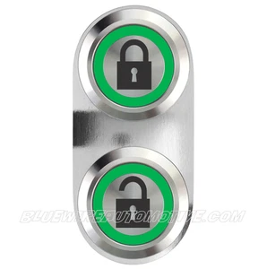 CENTRAL LOCKING BILLET BUTTON GREEN HOT ROD HOLDEN CHEV FORD WILLYS F100 MOPAR - Bild 1 von 5