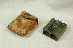 Pencil Sharpener Double Titanium. so.SI. Protective Leather Case. Double Titanium Sharpener. - Picture 1 of 3