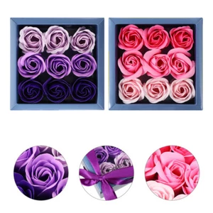 2 Boxes Gradient Rose Geschenkbox Seife Rosenstrauß Seifenstrauß - Bild 1 von 11
