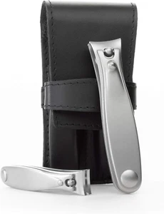 Nail Clippers Set in Black Leather Case – Ethically Made in Solingen Germany, FI - Picture 1 of 9