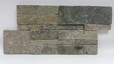 Musterstück der Naturstein Schiefer Wandverblender Wengé braun Riemchen 18x35cm - Bild 1 von 4