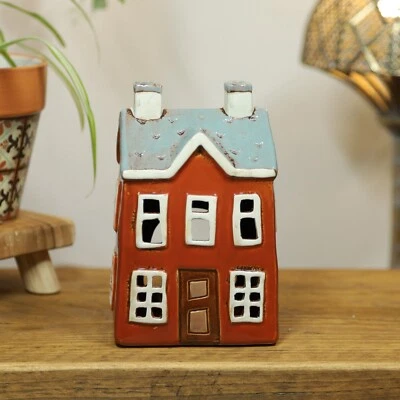 Ceramic Tealight Candle Holder Cottage Shaped House Cottage Gift Xmas Festive - Image 1 of 3