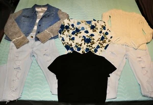 LOTE DE SUÉTER DE JEANS de regreso a la escuela para niñas talla XS/S AE Abercrombie otoño invierno - Imagen 1 de 12