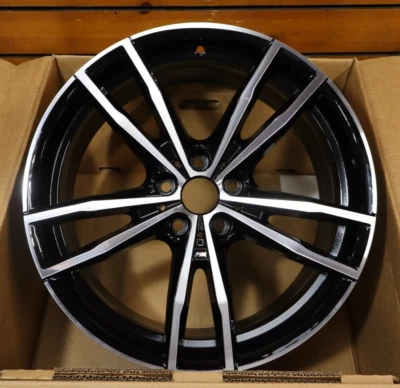 Roda dianteira BMW usinada preta 330e 430i 230i M340i fabricante de equipamento original 19” 2021-2024 86496 - Imagem 1 de 4