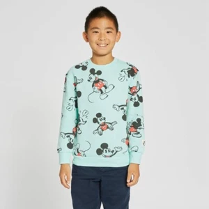 Sudadera Pullover Niños Disney 100 Mickey Mouse Crew - Azul Aqua Claro - Imagen 1 de 1