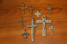 Collection of 9 Vintage  Crucifix cross