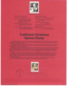 USPS Souvenir First Day Of Issue Comm Stamp 10/20/88 Traditional Christmas 25c - Picture 1 of 1