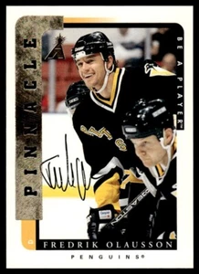1996-97 Pinnacle Be A Player Autographs Fredrik Olausson Auto Pittsburgh - Bild 1 von 2