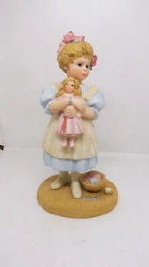 JAN HAGARA "SPRING/KATY" PORCELAIN FIGURE W/BABY & KNIT BASKET - Picture 1 of 6