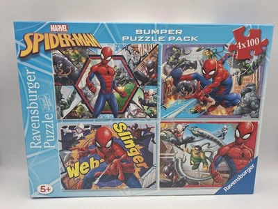 NEW: Ravensburger Marvel SPIDER-MAN Bumper Pack 4 x 100 Piece Jigsaw Puzzle (5+) - Image 1 of 4