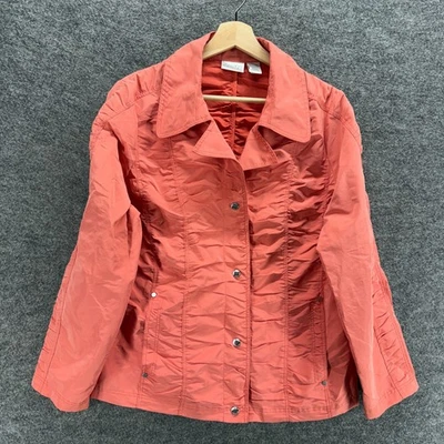 Zenergy Jacket Women 2 Pink Button Up Collared Long Sleeve Pockets Casual Solid - Image 1 of 4