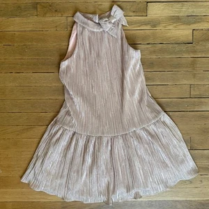 Janie and Jack Metallic Rose Gold Dropwaist Party Dress Size 8 - Picture 1 of 5