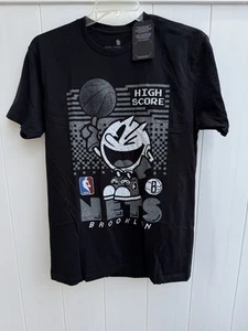 NWT Brooklyn Nets NBA Pac-Man Short Sleeve Junk Food Men’s Medium Black - Picture 1 of 3