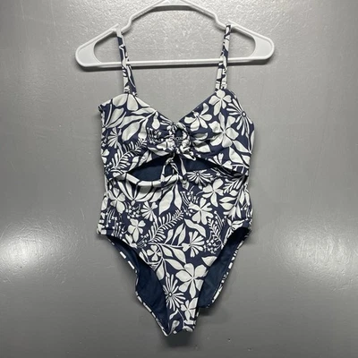 Traje de baño Roxy para mujer floral azul blanco recortado de una pieza talla L usado Foto 1 de 4