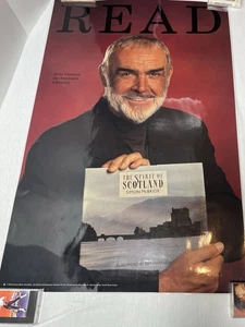 Póster RARO Sean Connery America's Libraries 'LEER' 1992 LAMINADO Simon McBride - Imagen 1 de 9