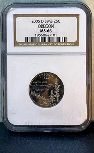 2005 D SMS Oregon State Quarter NGC MS66 - Picture 1 of 2