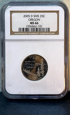 2005 D SMS Oregon State Quarter NGC MS66 - Image 1 of 2