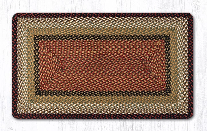 Earth Rugs RC-19 Burgundy Mustard Oblong Braided Rug 27 Inch X 45 Inch - Image 1 of 1