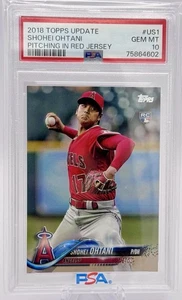 Shohei Ohtani RC 2018 Topps Update - Pitching In Red Jersey #US1 PSA 10 Rookie - Picture 1 of 3