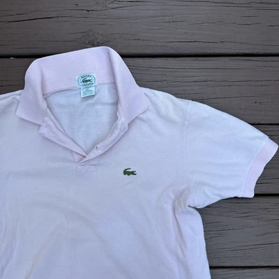 Рубашка мужская Izod Lacoste средний размер розовая поло логотип Aligator короткий рукав 1/2 покровитель - Изображение 1 из 4
