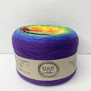 Gradient Yarn Cake 325 gr Cotton Purple Blue Green Yellow Orange Red - Picture 1 of 6