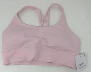 Lululemon Energy Longline Bra Medium Support FUSP Flush Pink Women's Size 10 - Picture 1 of 3