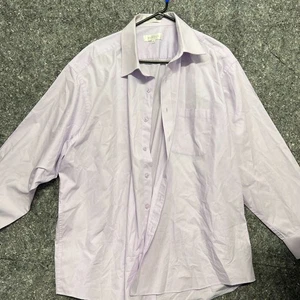Marquis Shirt Men 19.5 34/35 Purple Light Dress Casual - Picture 1 of 8