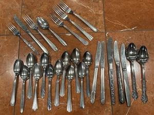 LOT 25 FLATWARE VERSAILLES SILCO MAR-CREST CRESTMARK INTERPUR FORK KNIFE SPOON - Picture 1 of 8
