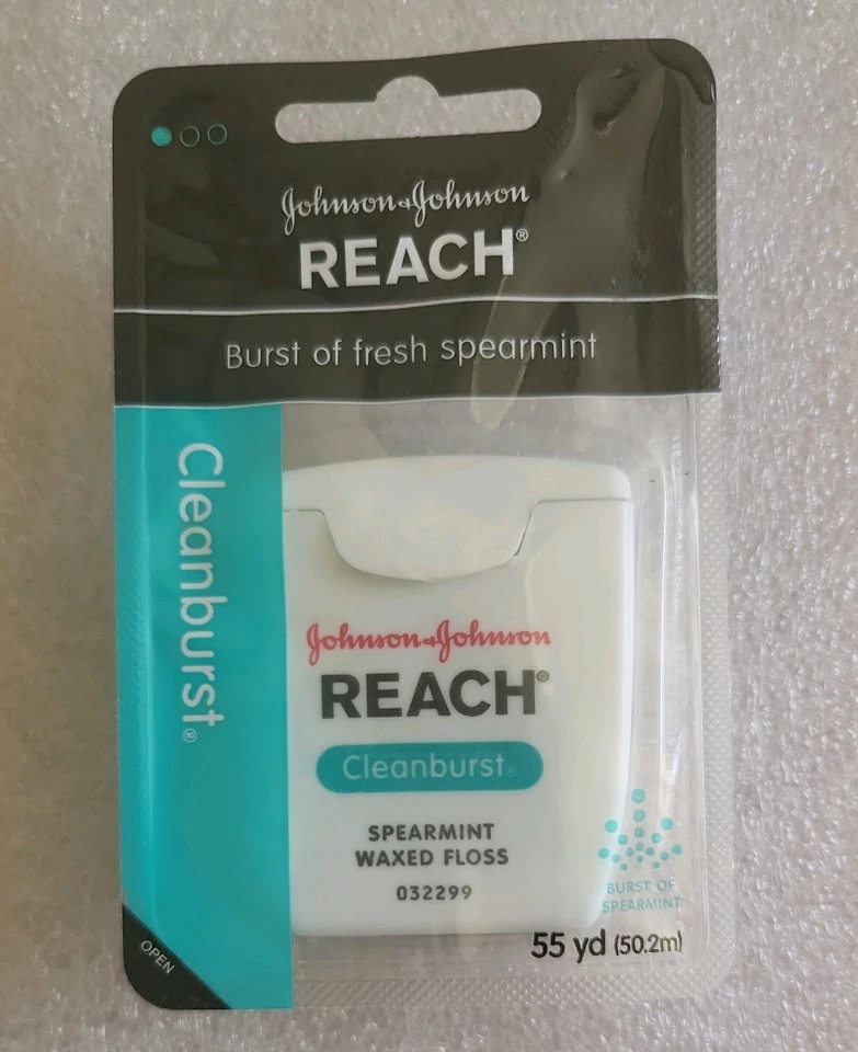 NEW Discontinued Reach CLEANBURST Spearmint Waxed Dental Floss 55 yd  - Image 1 of 1