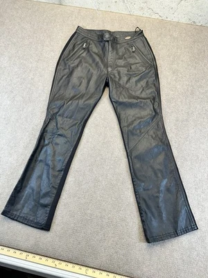 Pantalones de montar Harley Davidson de cuero negro y spandex para mujer talla 38/10 Foto 1 de 4