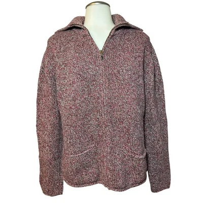 Suéter feminino Preswick & Moore Sport zíper completo grande pequeno malha quente cabo - Imagem 1 de 4