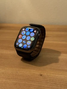 Apple Watch Series 9 Stainless Steel Graphites 41mm with Leather Link - Zdjęcie 1 z 10