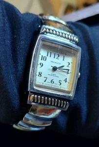 Reloj Brazalete Vintage VELLACCIO Oro Tono Plata Cuarzo 3 Manejas Años 90 - Imagen 1 de 8