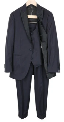 SUITSUPPLY La Spalla Men's Suit UK36R Navy Blue Wool S130s 3Pc Slim Tuxedo * - Image 1 of 4